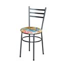 Ver imagem 5 de Conjunto 4 Cadeiras para Cozinha Epoxi Preta Craqueada Assento Floral Happy Hour