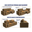 Ver imagem 5 de Sofá Cama Retrátil Reclinável 3,00m Bangkok Suede Velut Bege Molas no Assento - King House
