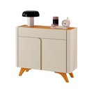 Ver imagem 1 de Buffet Aros 2 Portas Pés Madeira Maciça - Mavaular Off White/naturalle
