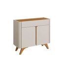 Ver imagem 2 de Buffet Aros 2 Portas Pés Madeira Maciça - Mavaular Off White/naturalle