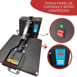 Prensa Térmica Camiseta Plana 38x38 Sublimação Jacaré Transfer Estampa 127v Importway Iwpts-38110 Iw - 4