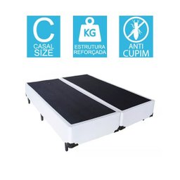 Base Cama Box Bipartido Casal Corino Branco 40x138x188 - 2