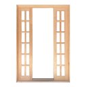 Ver imagem 1 de Porta Balcão de Correr de Madeira Padrão Cedro Quadriculada Reto Bat.14 Cm-2.15(a)x2.20(l)