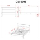 Ver imagem 3 de Cama de Casal com Cabeceira Espaçosa e suporte de até 260 Kg: Nogal com Branco