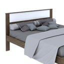 Ver imagem 5 de Cama de Casal com Cabeceira Espaçosa e suporte de até 260 Kg: Nogal com Branco