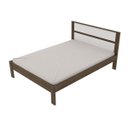 Ver imagem 6 de Cama de Casal com Cabeceira Espaçosa e suporte de até 260 Kg: Nogal com Branco