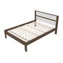 Ver imagem 7 de Cama de Casal com Cabeceira Espaçosa e suporte de até 260 Kg: Nogal com Branco