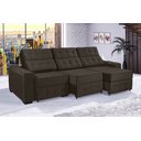Ver imagem 2 de Sofá Retrátil e Reclinável 3,50m Estilo Estofados - Paris 3 Módulos com Velusoft D33 "marrom"