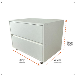 Balcão para Banheiro com Rodinhas 50x40x40 com 2 Gavetas - 2