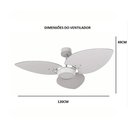 Ver imagem 5 de Ventilador de Teto com Controle Remoto Natuvent Dahlia LED 3 Pás Madeira Teca 6500k Branco Frio, Luz