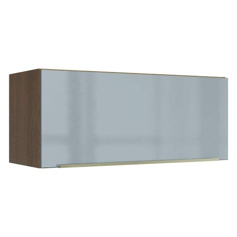 Armário Aéreo Madesa Lux 80 cm 1 Porta Basculante Rustic/Cinza