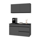 Ver imagem 2 de Cozinha Modulada Compacta Suspensa com Balcão para Pia 120cm Milano Multimóveis MP2479 Grafite