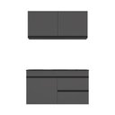 Ver imagem 6 de Cozinha Modulada Compacta Suspensa com Balcão para Pia 120cm Milano Multimóveis MP2479 Grafite