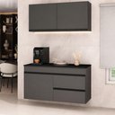 Ver imagem 1 de Cozinha Modulada Compacta Suspensa com Balcão para Pia 120cm Milano Multimóveis MP2479 Grafite