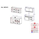 Ver imagem 4 de Cozinha Modulada Compacta Suspensa com Balcão para Pia 120cm Milano Multimóveis MP2479 Grafite