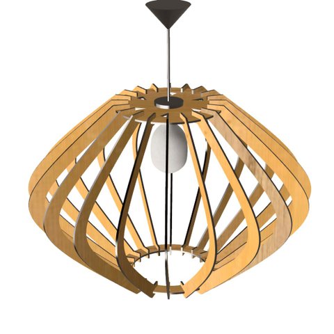 Luminária Teto tipo Pendente PARENTESIS MDF Completa -:MDF CRU