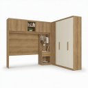 Ver imagem 2 de Guarda-Roupa Casal Modulado 3 Peças com Cabeceira 4 Portas 3 Gavetas Milan Yescasa Capuccino/Off White