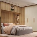 Ver imagem 1 de Guarda-roupa Modular em L 4 Portas com Cabeceira Milan