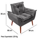 Ver imagem 3 de Poltrona Decorativa Opala Suede - Lm Decor Cinza Escuro