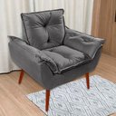 Ver imagem 5 de Poltrona Decorativa Opala Suede - Lm Decor Cinza Escuro