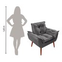 Ver imagem 4 de Poltrona Decorativa Opala Suede - Lm Decor Cinza Escuro
