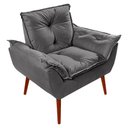 Ver imagem 1 de Poltrona Decorativa Opala Suede - Lm Decor Cinza Escuro