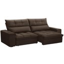 Ver imagem 1 de Sofá Retrátil Reclinável para Sala 3 Lugares 230cm Asaph F04 Veludo Marrom - Lyam Decor