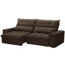 Ver imagem 7 de Sofá Retrátil Reclinável para Sala 3 Lugares 230cm Asaph F04 Veludo Marrom - Lyam Decor