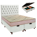 Ver imagem 1 de Cama Box Bau + Colchão Casal D33 Maxsono Paropas + Cabeceira Estofada