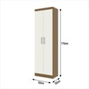 Ver imagem 3 de Armário Multiuso 2 Portas e 3 Prateleiras Internas Macau 170cm - Off White