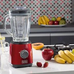 Liquidificador Jarra de Vidro 2L Potência 600W 5 Velocidades Vermelho 127V Black Decker - 3