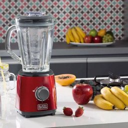 Liquidificador Jarra de Vidro 2L Potência 600W 5 Velocidades Vermelho 220V Black Decker - 3