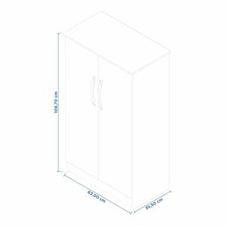 Armário Multiuso Sapateira 2 Portas Alaska Freijó e Off White Notável Móveis - 5