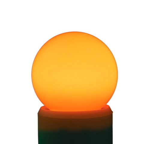 Lâmpada Led 3w Bolinha Âmbar Laranja E27 Irc 80 Ang 160º Fp >0.5 220v Marca Hitec