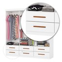 Ver imagem 5 de Guarda-roupa Solteiro Aria 6 Portas 6 Gavetas com Espelho Branco - Pnr Móveis