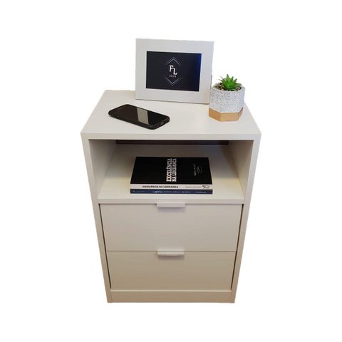 Mesa de Cabeceira 60 Alt X 50 Larg com 2 Gavetas Enviamos Montado