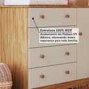 Ver imagem 5 de Cômoda Bebê 1 Porta 4 Gavetas 100% MDF 95cm Levy Espresso Móveis Bege/Amêndoa/Off White