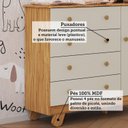 Ver imagem 6 de Cômoda Bebê 1 Porta 4 Gavetas 100% MDF 95cm Levy Espresso Móveis Bege/Amêndoa/Off White