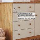 Ver imagem 5 de Cômoda Infantil 1 Porta 4 Gavetas 100% MDF 95cm Levy Espresso Móveis Bege/Amêndoa/Off White