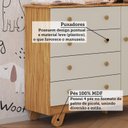 Ver imagem 6 de Cômoda Infantil 1 Porta 4 Gavetas 100% MDF 95cm Levy Espresso Móveis Bege/Amêndoa/Off White