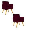 Ver imagem 1 de Kit 2 Poltronas Decorativas Luana com Pés Palito para Sala Escritório Suede Marsala