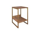 Ver imagem 2 de Mesa de Cabeceira Cama Lateral para Quarto Base Ferro Dourado Tampo Amêndoa