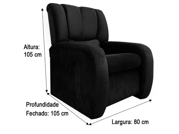 Poltrona Reclinável Azul 506 Poltrona do Papai - 6