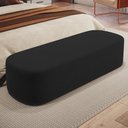 Ver imagem 1 de Puff Decorativo Orgânico para Living Quarto 195cm Doha W01 Suede Preto - Lyam Decor
