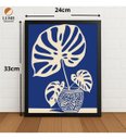 Ver imagem 2 de Quadro Monstera Azul Arte Botânica Minimalista 33x24cm Preto