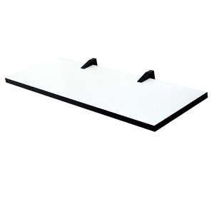 Prateleira 20x40 MDP Branca com bordas e Suportes Preto