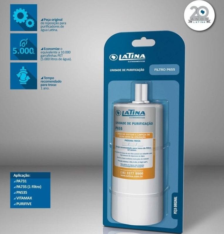 Refil Filtro Latina Original P655 Kit 4 Peças - 2