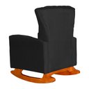 Ver imagem 5 de Conjunto 2 Poltronas Estofadas de Balanço Melinda Suede Preto - LM DECOR