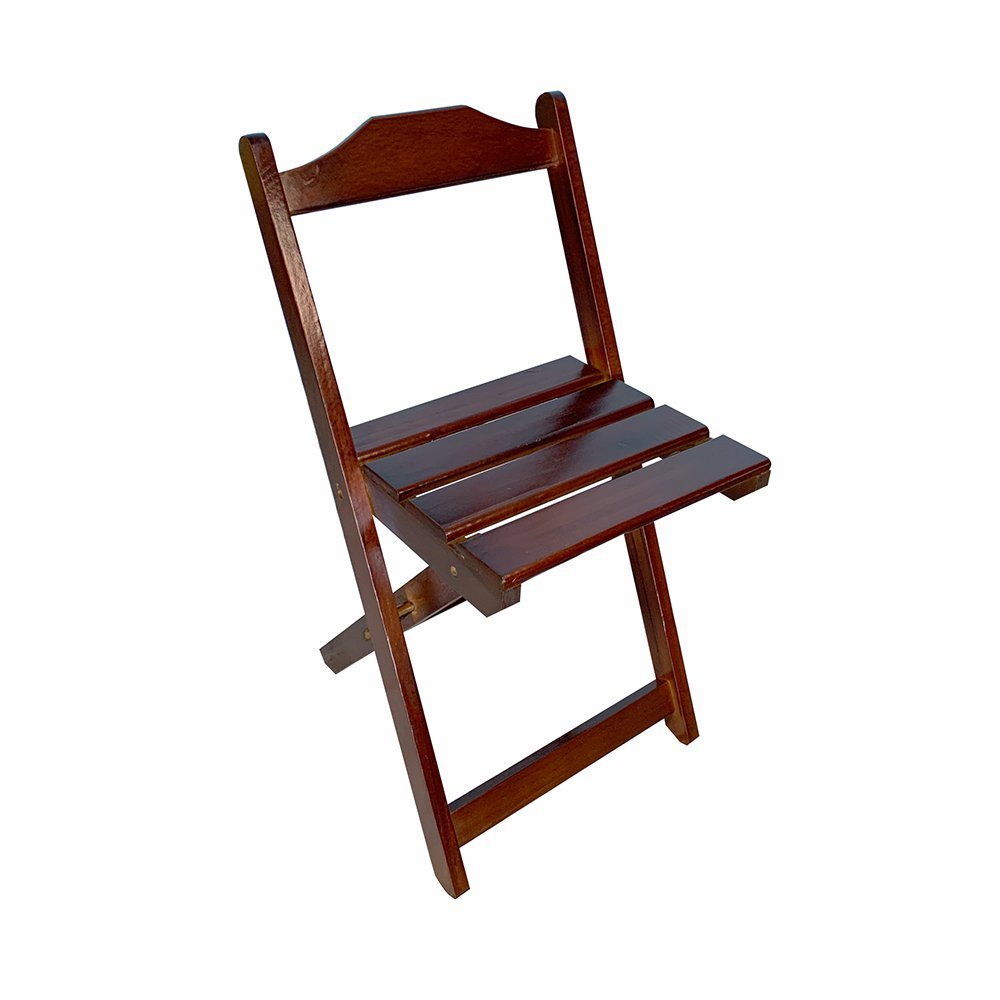 Cadeira Dobrável de Madeira Maciça Imbuia - 1