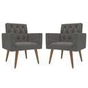 Ver imagem 1 de Kit 2 Poltronas para Sala Escritório Recepção Sala de Espera Thais Suede Cinza